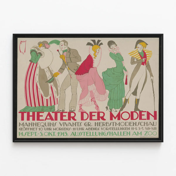 Vintage Poster Théâtre de la Mode 1913 - Artistic Wall Decoration — framed artwork on a wall