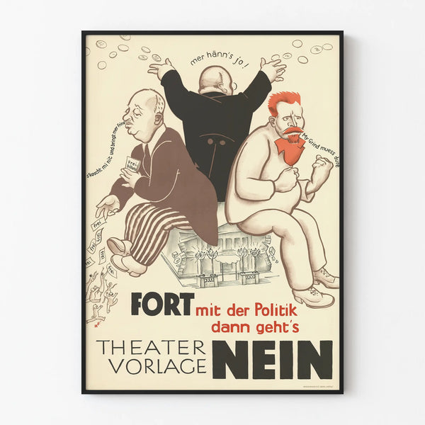 Vintage theatrical decorative poster with original illustration