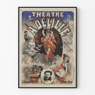 Vintage theater poster Théâtre A. Delille - La Princesse Félicie & The Mutilated Man