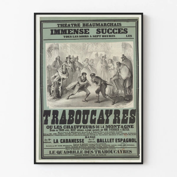 Vintage Poster of Beaumarchais Theater Les Traboucayres - Retro Wall Decoration