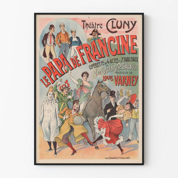 Theater Poster Cluny Le Papa de Francine Operetta Vintage