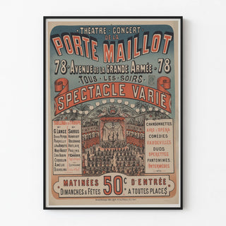 Vintage Theater-Concert Poster of Porte Maillot Variety Show
