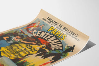 Vintage Poster of Belleville Theatre Paris Centennial Review