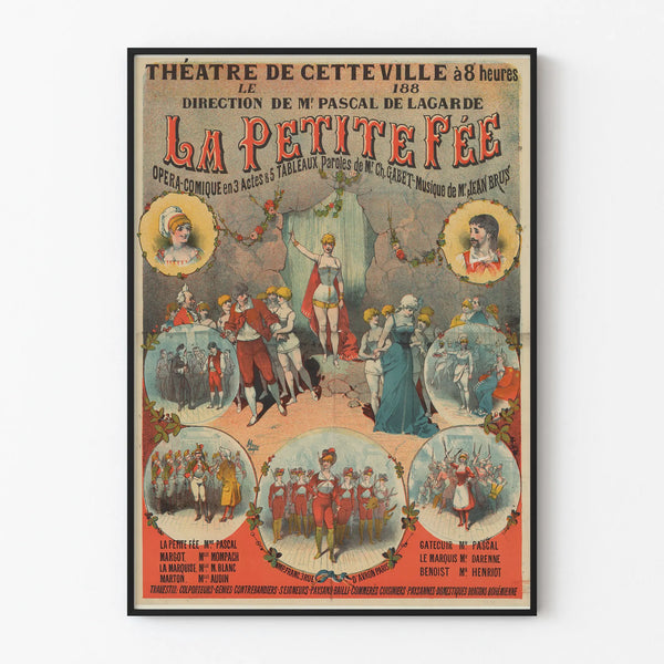 Vintage theater poster La Petite Fée wall decoration