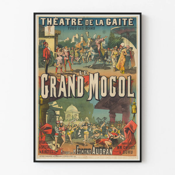 Vintage Poster of the Grand Mogol Theater for Wall Decoration