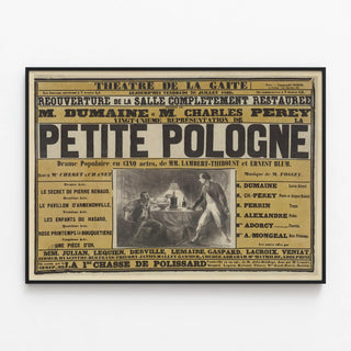 Theatre Poster Gaîté - Twentieth Performance The Little Poland — framed artwork on a wall