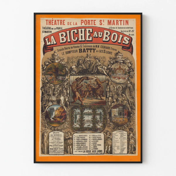 Vintage Wall Decoration Poster for Théâtre La Biche au Bois