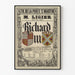 Theatre Poster Porte Saint-Martin - Richard III by M. Ligier
