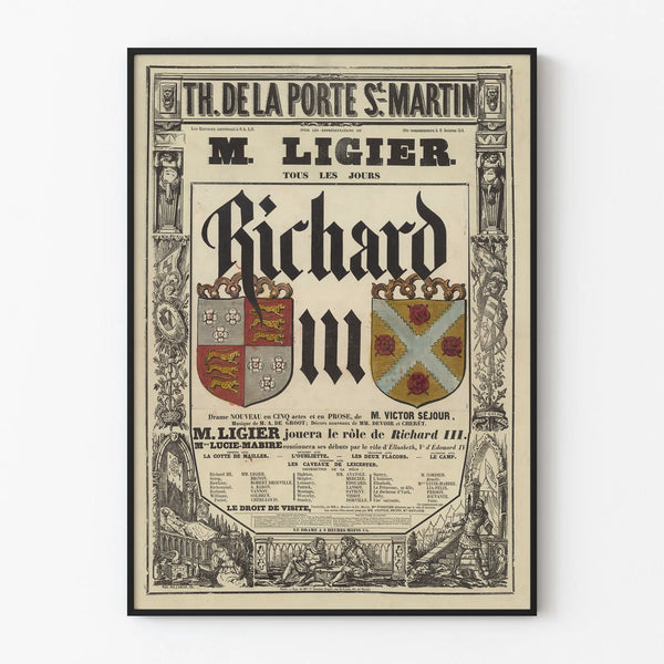 Theatre Poster Porte Saint-Martin - Richard III by M. Ligier