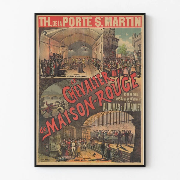 Poster for the Théâtre Le Chevalier de Maison-Rouge - Théâtre de la Porte Saint Martin