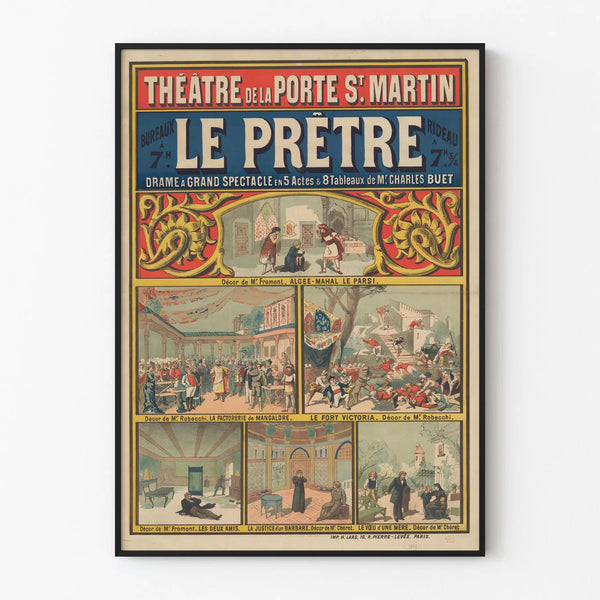 Theater Poster Le Prêtre - Vintage and Dramatic Decor
