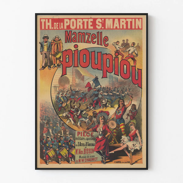 Theatre Poster Mamzelle Pioupiou Porte Saint Martin