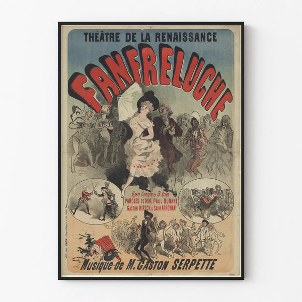 Vintage Poster of the Théâtre de la Renaissance Fanfreluche Opera Comique
