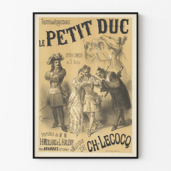 Vintage poster of comic opera Le Petit Duc at the Renaissance Theatre