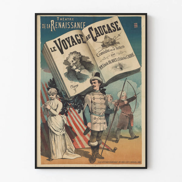 Vintage theater poster The Caucasian Journey - Retro wall decoration