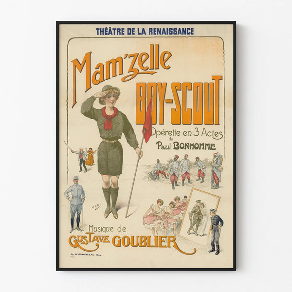 Vintage Poster of the Théâtre de la Renaissance Mam’zelle Boy Scout