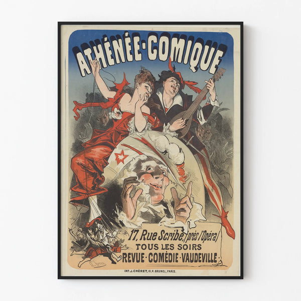 Theatre Poster Athénée-Comique - Comedy Vaudeville Review 17 Scribe Street