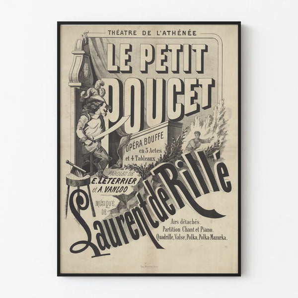 Vintage Theater Poster Le Petit Poucet - Retro Wall Decoration