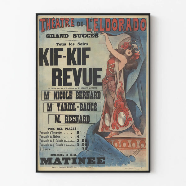 Vintage poster of the Eldorado Theatre Kif-Kif Review wall decoration