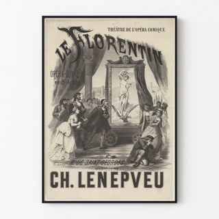 Vintage cinema poster Le Florentin Opéra Comique, 3 acts