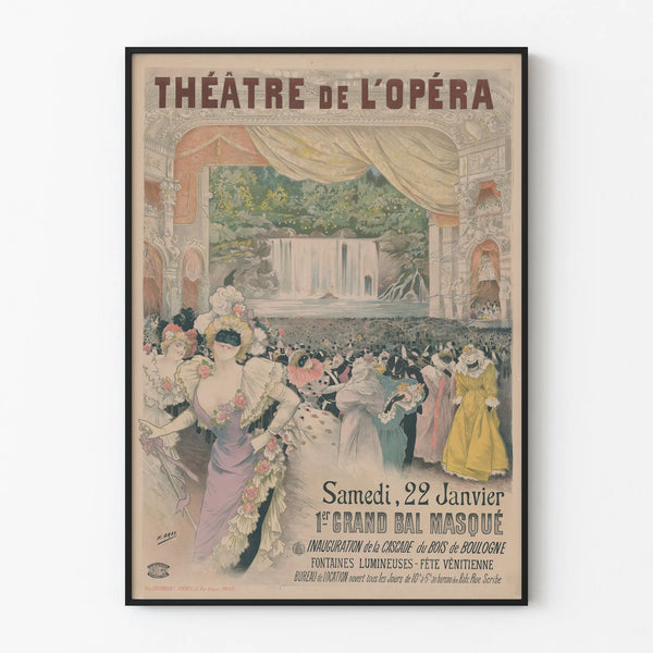 Vintage Poster of the Masquerade Ball at the Opera Theatre 1898