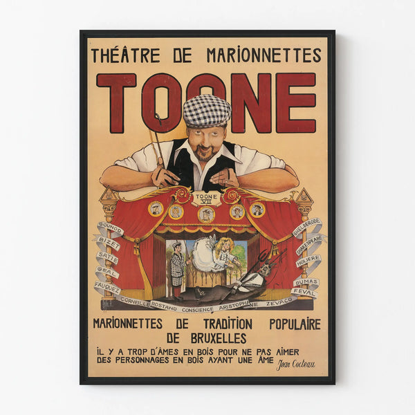 Poster of the Marionette Theatre Toone – Vintage wall decoration Brussels