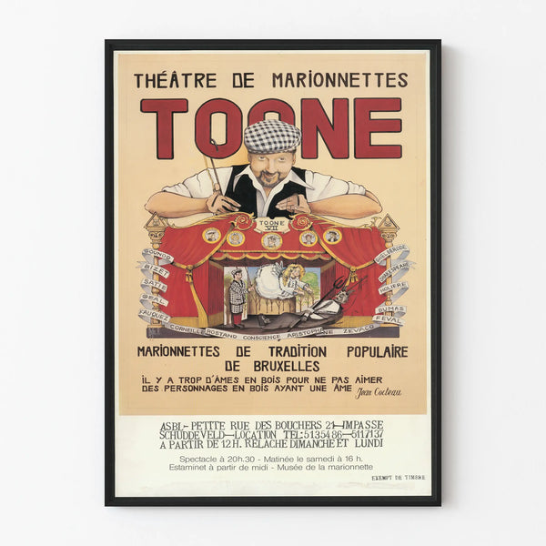 Puppet Theater Poster Toone - Vintage Wall Decoration Brussels