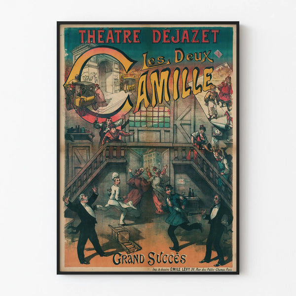 Vintage Wall Decoration Poster of Théâtre Déjazet Les Deux Camille Grand Success