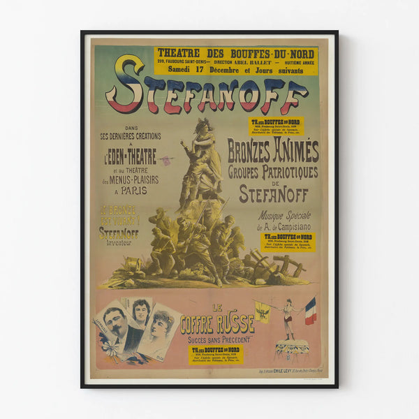 Vintage wall decoration Paris Stefanoff - Bouffes-du-Nord Theatre poster