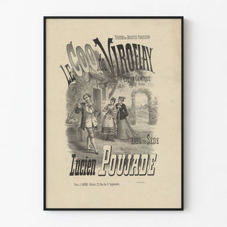 Vintage Poster of the Théâtre des Bouffes Parisiens Le Coq de Viroflay