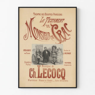 Poster for the Théâtre des Bouffes-Parisiens - The Testament of Monsieur de Crac