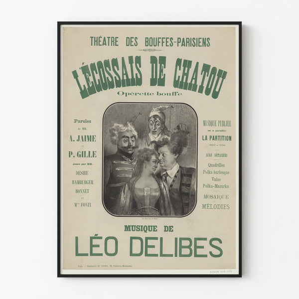 Vintage poster of the operetta The Scot of Chatou by Léo Delibes