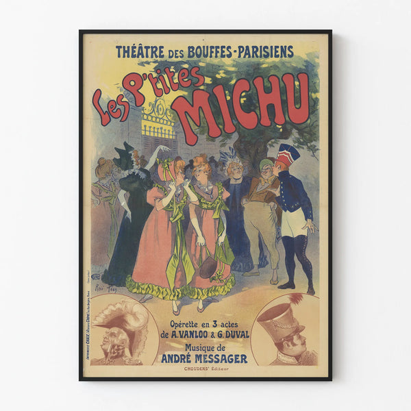 Vintage poster of operetta Les P'tites Michu - Théâtre des Bouffes-Parisiens
