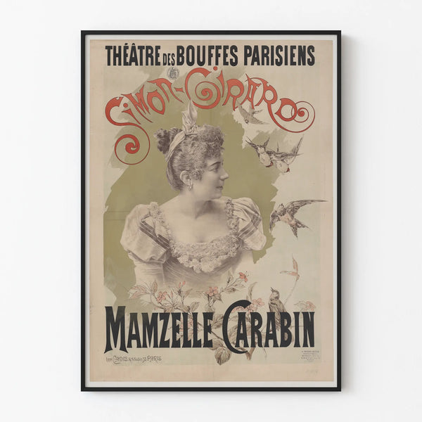 Poster Théâtre des Bouffes Parisiens Mamzelle Carabin Simon Girard