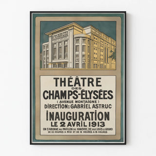 Vintage Poster of Théâtre des Champs-Élysées on Avenue Montaigne