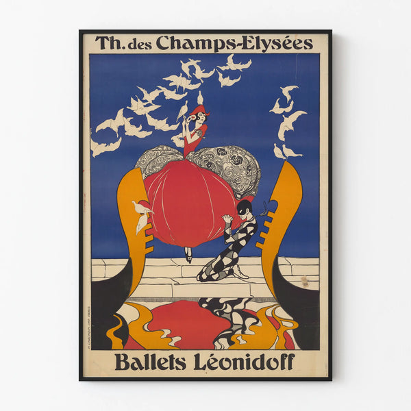 Vintage Poster Théâtre des Champs-Élysées Ballets Léonidoff Wall Decoration