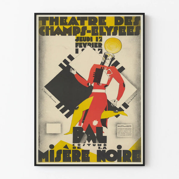 Vintage poster Bal Costumé de la Misère Noire 1927 - Theatre wall decoration