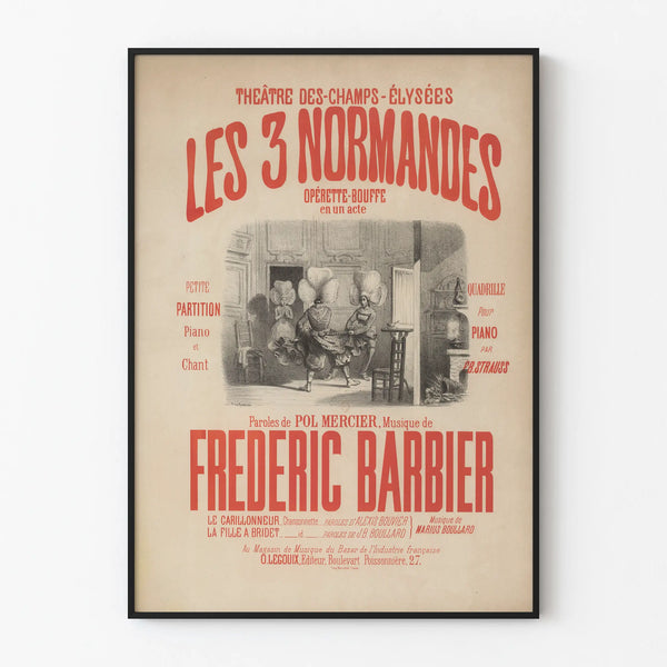 Vintage Poster of Théâtre des Champs-Élysées Les 3 Normandes