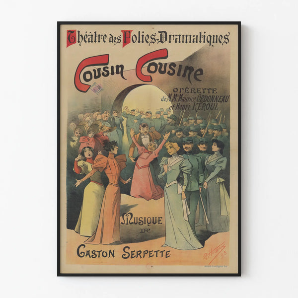 Vintage Poster Théâtre des Folies-Dramatiques Cousin Cousine