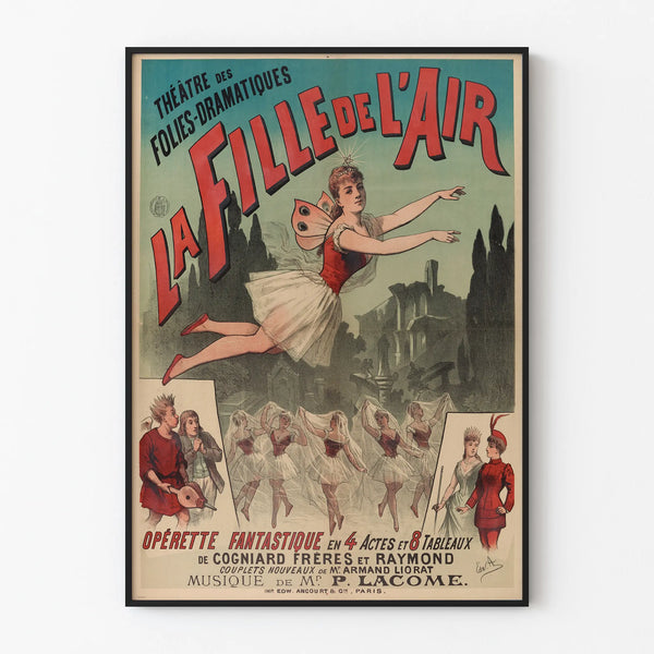 Vintage Theater Poster The Girl of the Air Wall Decoration