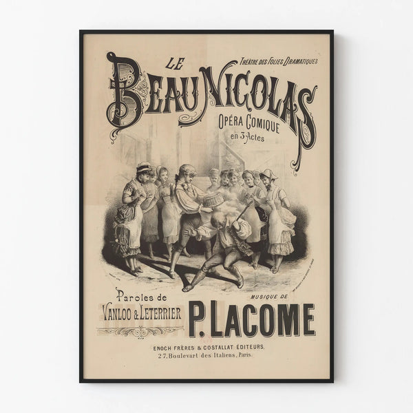 Vintage Poster Le Beau Nicolas – Theatre of the Folies Dramatiques