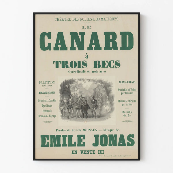 Poster Théâtre Le Canard à Trois Becs - Opéra-Bouffe en 3 Actes