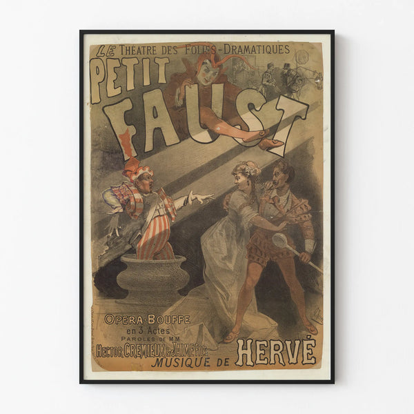 Vintage Poster Le Petit Faust Theatre of Folies-Dramatiques