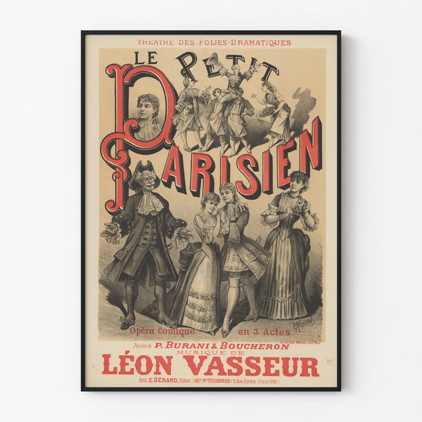 Vintage theater poster Le Petit Parisien for wall decoration