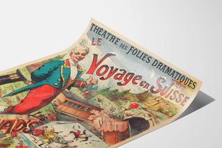 Vintage Poster of the Théâtre des Folies Dramatiques - The Journey to Switzerland