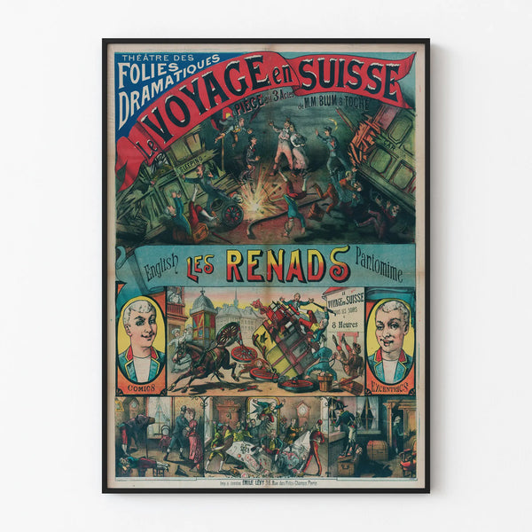 Vintage Poster for the Theater The Journey to Switzerland - Artistic Wall Decoration