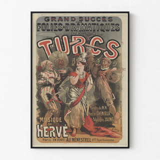 Vintage poster for the theater Les Turcs des Folies Dramatiques