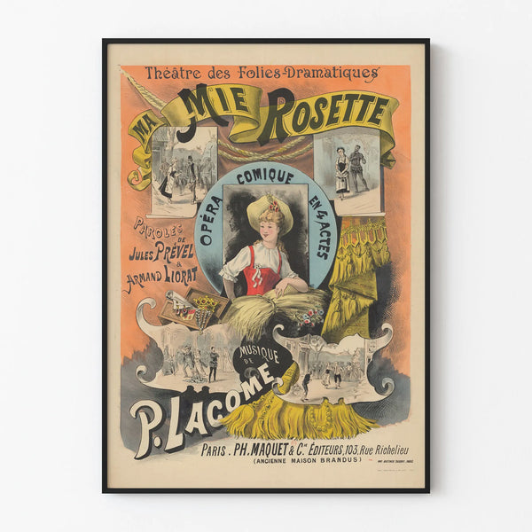 Vintage Poster Ma Mie Rosette Théâtre des Folies-Dramatiques