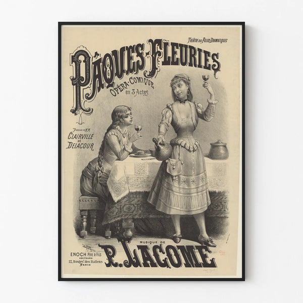 Vintage poster of comic opera Pâques Fleuries