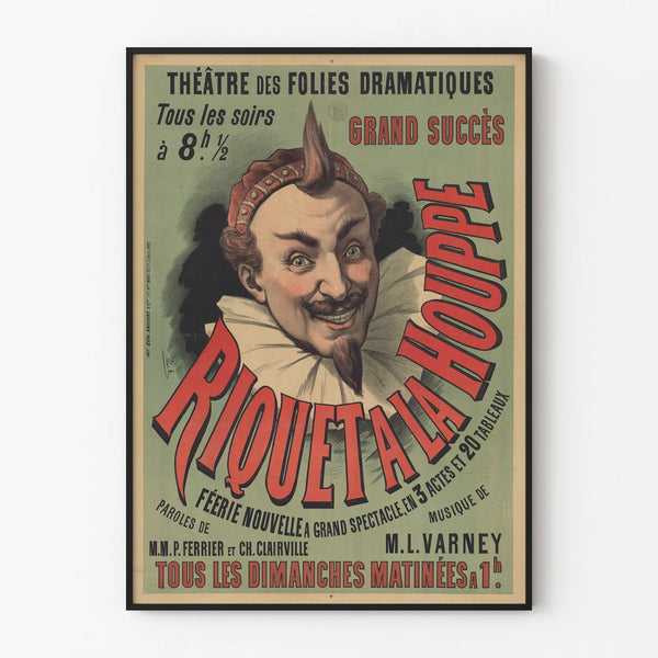 Theater Poster Riquet à la Houppe - Vintage Wall Decoration